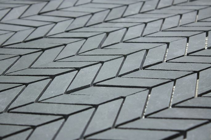 Brazil Gray slate chevron tiles
